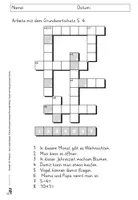 Vorschau - Arbeitsblätter - 5 Kreuzworträtsel (Ergänzung: Berliner Grundwortschatz 1/2) - Seite 1