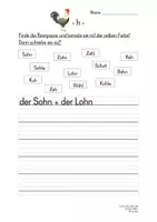 Vorschau - Arbeitsblätter - "Stummes h" - Reimpaare - Deckblatt