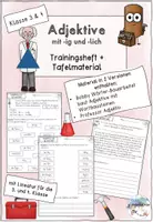 Vorschau - Arbeitsblätter - Adjektive mit -ig und -lich (Materialpaket) - Deckblatt