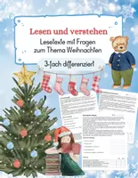 Vorschau - Arbeitsblätter - Lesen & Verstehen WEIHNACHTEN – 5 Lesetexte mit Aufgaben (Klasse 2–4) - Deckblatt