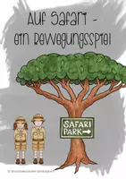 Vorschau - Spiele - Auf Safari - ein Bewegungsspiel! - Deckblatt
