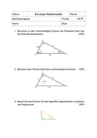 Vorschau - Test - Kurztest: Wdh. Dreiecke und Trigonometrische Verhältnisse - Deckblatt