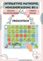 Vorschau - Spiele - 🐸 Froschteich 🎲 interaktives Mathespiel - Mengenerfassung - Mengen - Deckblatt
