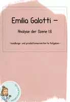 Vorschau - Arbeitsblätter - Emilia Galotti I Szene I,6 I Standbild - Deckblatt