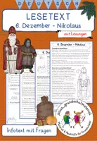 Vorschau - Arbeitsblätter - "6. Dezember - Nikolaus" - Lesetext mit Fragen und Lösungen - Deckblatt