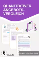 Vorschau - Arbeitsblätter - Quantitativer Angebotsvergleich - Komplett vorbereitete Stunde - Deckblatt