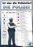 Vorschau - Arbeitsblätter - Übung "Ist das die Polizistin?" Achtung, Notfall!- DaZ / DaF / Deutsch - Deckblatt