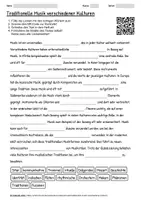 Vorschau - Arbeitsblätter - Lernposter + Arbeitsblatt "Traditionelle Musik verschiedener Kulturen" + interaktive Lösung & MP3 + Mindmap + Infografik - Seite 1