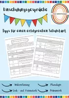 Vorschau - Arbeitsblätter - Einschulungsgespräche und Schulspiel: Tipps für einen erfolgreichen Schulstart - Deckblatt