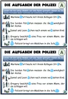 Vorschau - Aufgabenkarten - Kleckskartei / Klecksaufgaben "Die Polizei" dreifach differenziert DaZ / DaF / Deutsch - Seite 2