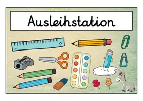 Vorschau - Bildkarten - Ausleihstation Schilder - Esel für die Eselklasse - Seite 1