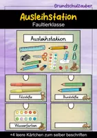 Vorschau - Bildkarten - Ausleihstation Schilder - Faultier für die Faultierklasse - Deckblatt