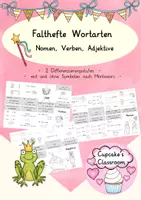 Vorschau - Arbeitsblätter - Falthefte, Minibücher Wortarten (Nomen, Verben, Adjektive), 2-fach differenziert, Deutsch, DaZ - Deckblatt