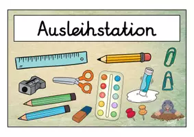 Vorschau - Bildkarten - Ausleihstation Schilder - Maulwurf für die Maulwurfklasse - Seite 1