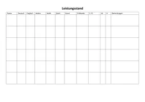 Vorschau - Anderer Materialtyp - Vorbereitung von Elterngesprächen - Tabelle Leistungsstand - Seite 3