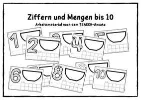 Vorschau - Arbeitsblätter - TEACCH – Ziffern und Mengen bis 10 lernen und festigen (Autismus, Inklusion, Differenzierung) - Seite 1