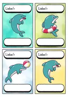 Vorschau - Bildkarten - Begrüßungskärtchen - Delfin für die Delfinklasse - Willkommensgruß - Seite 2