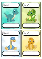 Vorschau - Bildkarten - Begrüßungskärtchen - Dinosaurier für die Dinosaurierklasse - Willkommensgruß - Seite 2