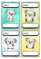 Vorschau - Bildkarten - Begrüßungskärtchen - Koala für die Koalaklasse - Willkommensgruß - Seite 2