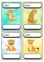 Vorschau - Bildkarten - Begrüßungskärtchen - Leopard für die Leopardklasse - Willkommensgruß - Seite 2