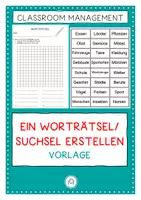 Vorschau - Arbeitsblätter - Wörterrätsel. Suchsel selbst erstellen - Deckblatt