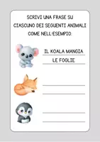 anteprima - Altro tipo di materiale - Frasi da inventare con gli animali - Pagina di copertina