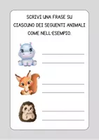 anteprima - Altro tipo di materiale - Frasi da inventare con gli animali - Pagina 1