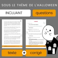 Aperçu - Tests - Compréhension de Lecture HALLOWEEN Texte à Imprimer - Page 1