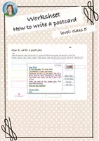Vorschau - Arbeitsblätter - Worksheet - How to write a postcard - class 5 - Deckblatt