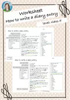 Vorschau - Arbeitsblätter - Worksheet - How to write a diary entry - class 5 - Deckblatt