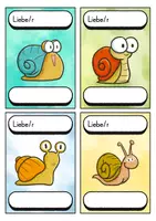 Vorschau - Bildkarten - Begrüßungskärtchen - Schnecke für die Schneckenklasse - Willkommensgruß - Seite 2