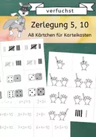 Vorschau - Bildkarten - Zerlegung Zahlen 5 und 10 - Kärtchen A8 für Karteikasten - Deckblatt
