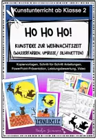 Vorschau - Mal- und Bastelvorlagen - Ho Ho Ho! - Kunstidee zur Weihnachtszeit ab Klasse 2 - Deckblatt