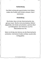 Vorschau - Stationenlernen - Wörter genau lesen - Klammerkarten Schule - Seite 1