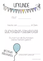 Vorschau - Arbeitsblätter - Buchstabengeburtstag (Jungenversion) - Deckblatt