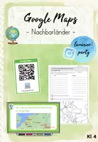 Vorschau - Arbeitsblätter - Google Maps: Nachbarländer Deutschlands (Kl. 4) - Deckblatt