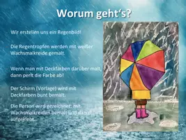 Vorschau - Stundenentwürfe - Kunstprojekt „Regenbild“ – Wachstechnik mit Deckfarben Schritt für Schritt - Seite 3