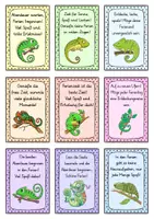 Vorschau - Bildkarten - Feriengrüße - Chamäleon für die Chamäleonklasse - Seite 1