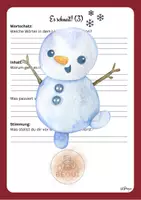 Vorschau - Stationenlernen - Deutsch lernen mit Weihnachtsliedern - Es schneit - Deckblatt