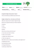 Vorschau - Arbeitsblätter - Evangelische Religions-Klassenarbeit - Klasse 8 Thema Die Entstehung und Bedeutung des Vaterunsers - Deckblatt