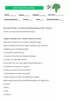 Vorschau - Arbeitsblätter - Wirtschaft, Betriebs- und Volkswirtschaftslehre-Klassenarbeit - Klasse 10 Thema Internationale Wirtschaftsbeziehungen - Deckblatt