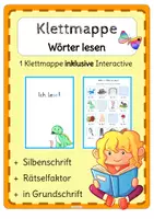 Vorschau - Stationenlernen - Lesen Wortebene Klettmappe erste Wörter - Deckblatt