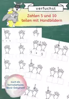 Vorschau - Arbeitsblätter - 5 und 10 mit Handbildern teilen AB und Interactives - Deckblatt