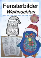 Vorschau - Mal- und Bastelvorlagen - Fensterbilder: Weihnachten - Deckblatt