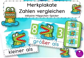 Vorschau - Arbeitsblätter - Materialpaket - Zahlen vergleichen: größer kleiner gleich - Deckblatt