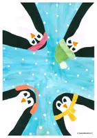 Vorschau - Stundenentwürfe - Kunststunde: Pinguine im Winter (A3) - Deckblatt