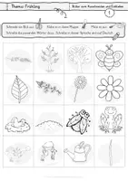 Vorschau - Mal- und Bastelvorlagen - Vokabelheft - Frühling DaZ - Bilder zum Ausschneiden, Einkleben, Anmalen - 5x5 cm - für Bildwörterbuch, Vokabelheft Deutsch - Seite 3
