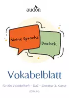 Vorschau - Anderer Materialtyp - Vokabelblatt DaZ - für ein Vokabelheft im Schnellhefter - Lineatur 3. Klasse - Deckblatt