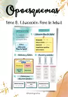 Vista previa - Tarjetas / Manipulativos - Esquema T8. Educación Para la Salud (Opos Ed. Infantil) - Portada