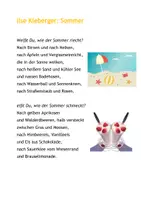 Vorschau - Arbeitsblätter - Ilse Kleberger: Gedicht Sommer - Deckblatt